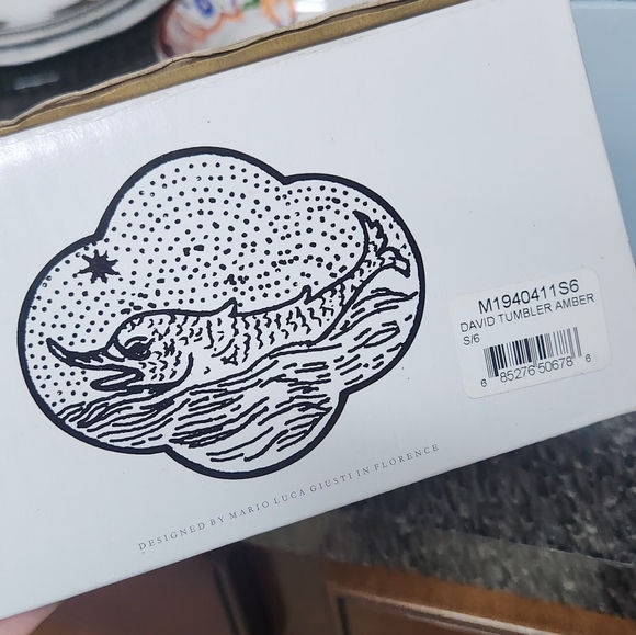 NIB - Mario luca Giusti David Amber 6pc Tumblers - Picture 5 of 6